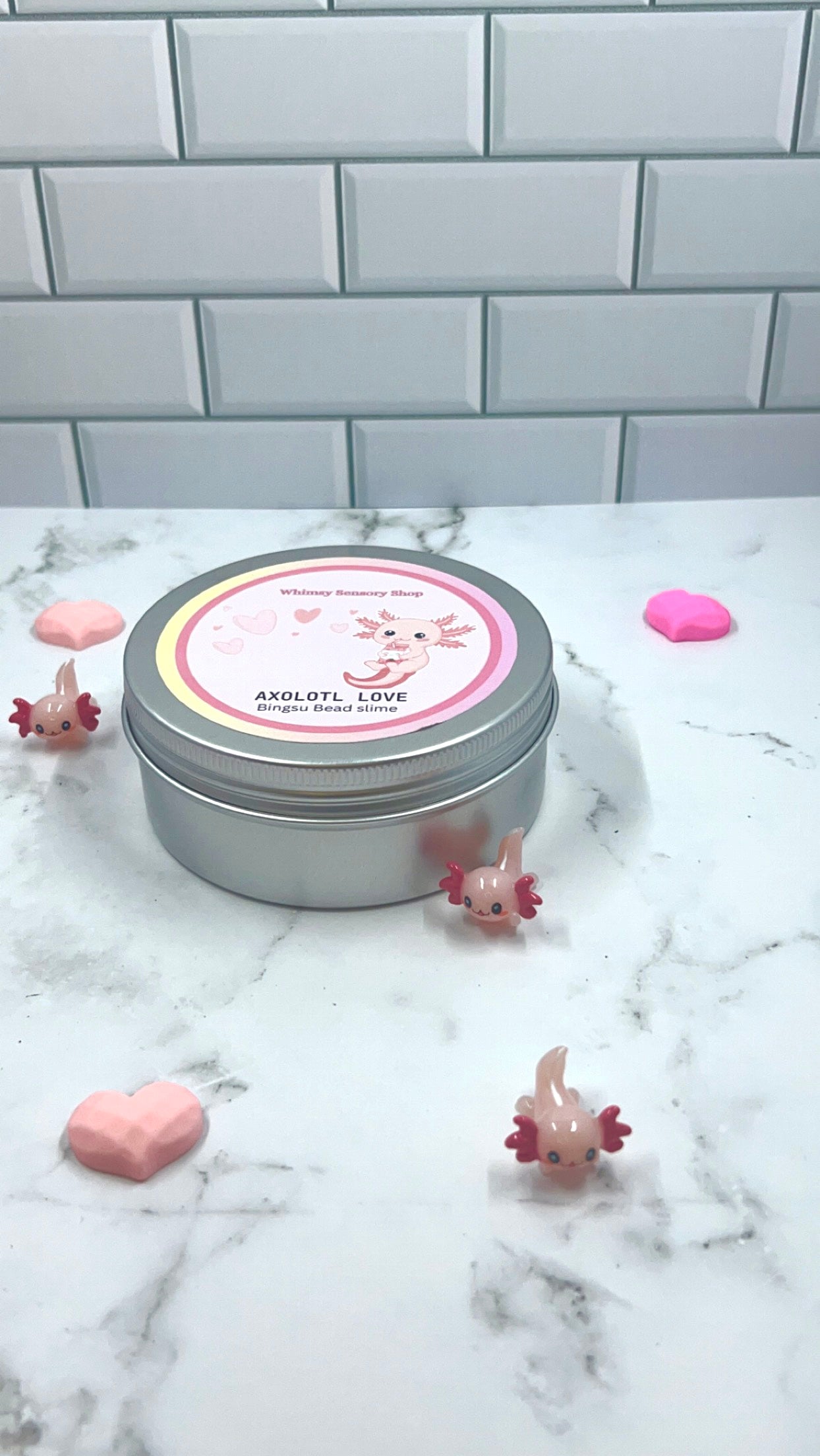 Axolotl Love - Bingsu Bead Slime Tin