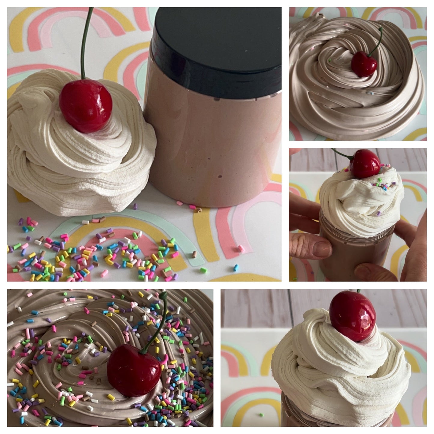 Whipped Cream Clay Piece Slime Topper - Whimsy Sensory Shop